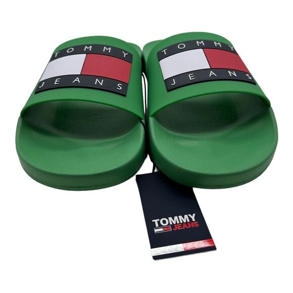 Men\'s Tommy Hilfiger Jeans Flag Pool Slide Sandals Green‎ US Size 9 NEW IN BOX main image 6